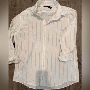 Abercrombie & Fitch Classic White Shirt with Subtle Stripes